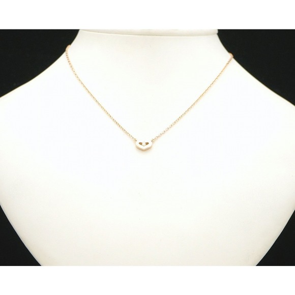 Cartier C Heart Heart Symbol Necklace Gold Diamond - Picture 2 of 6